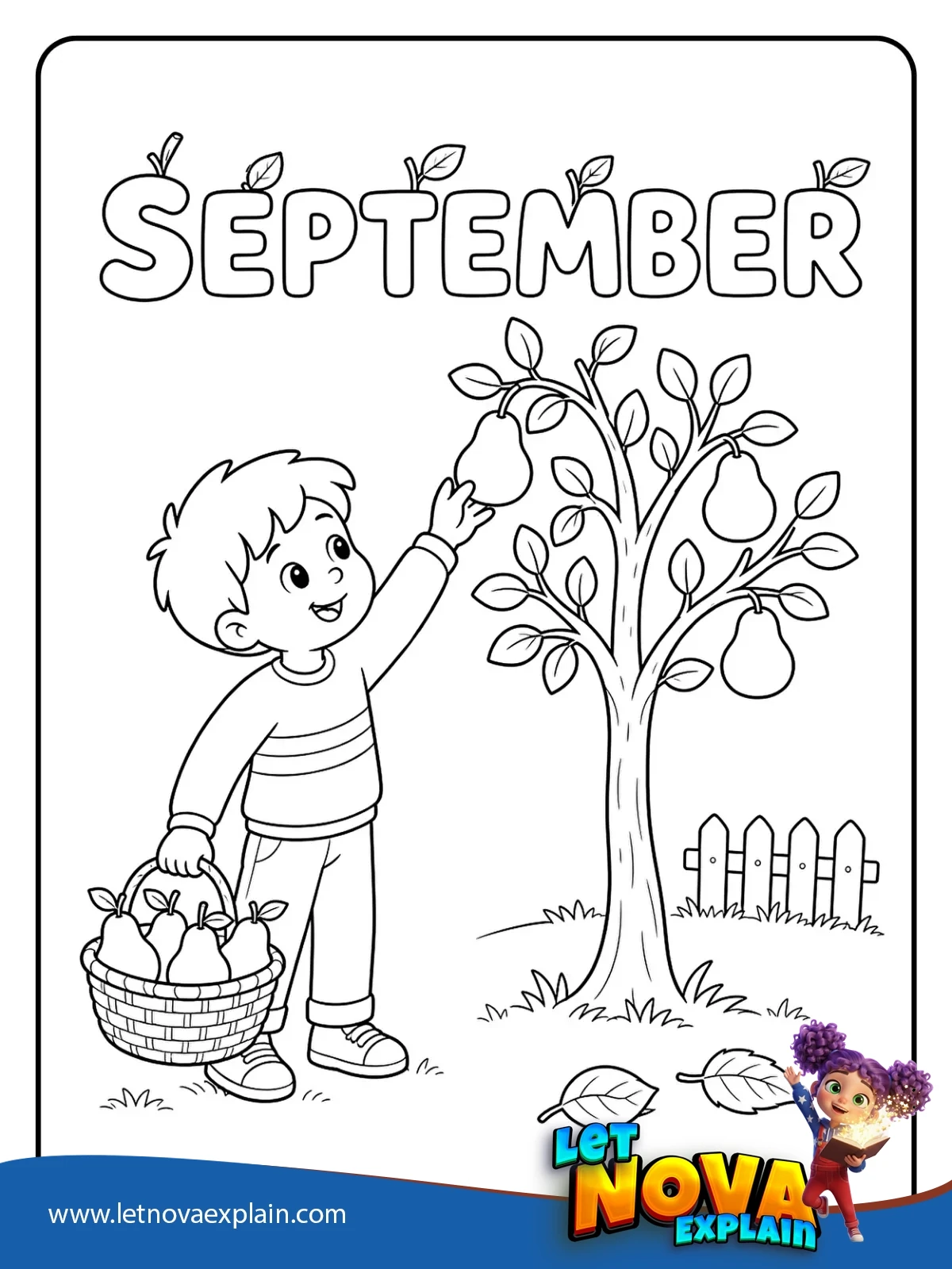 Pear Harvest coloring — PDF stampabile
