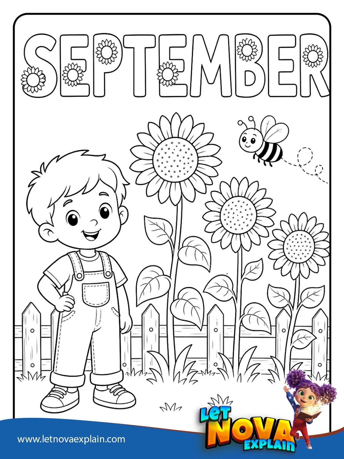 Sunflower Field coloring 1 — Disegno da colorare