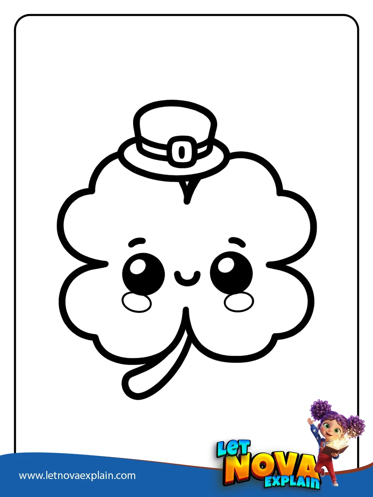 Little Leprechaun Clover coloring — PDF imprimable