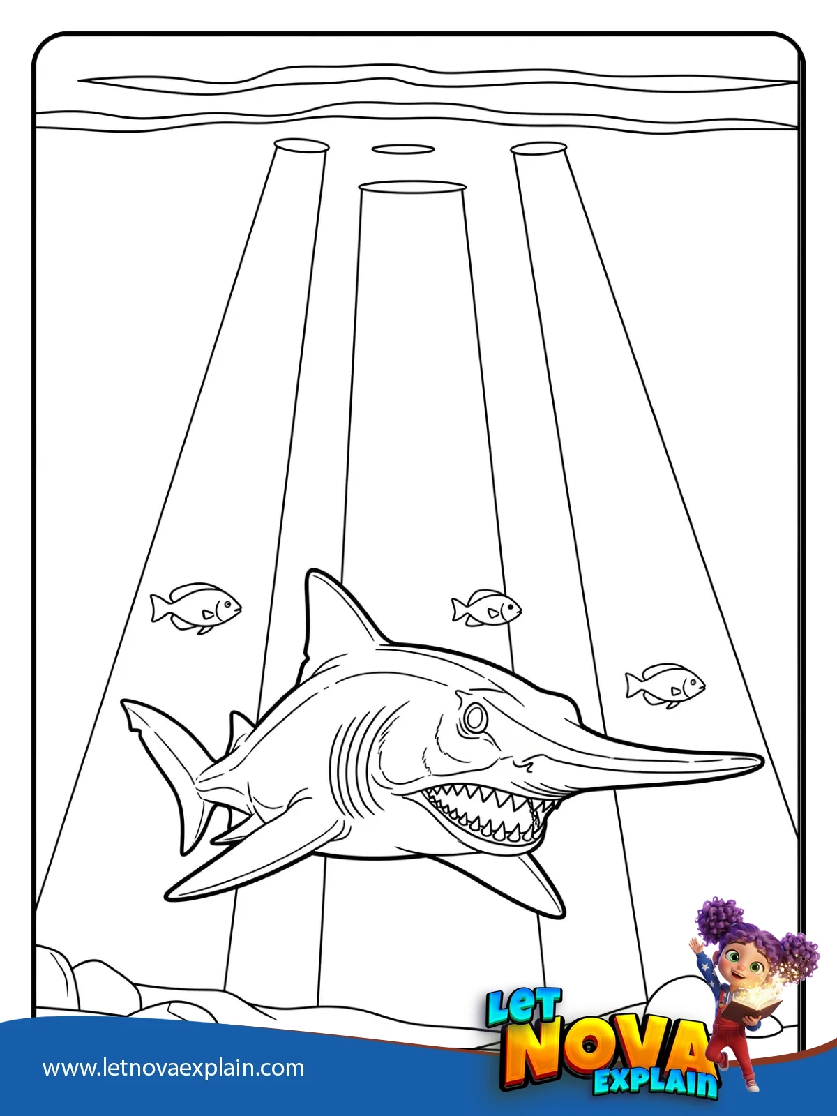 Goblin Shark From the Deep coloring — Printable PDF