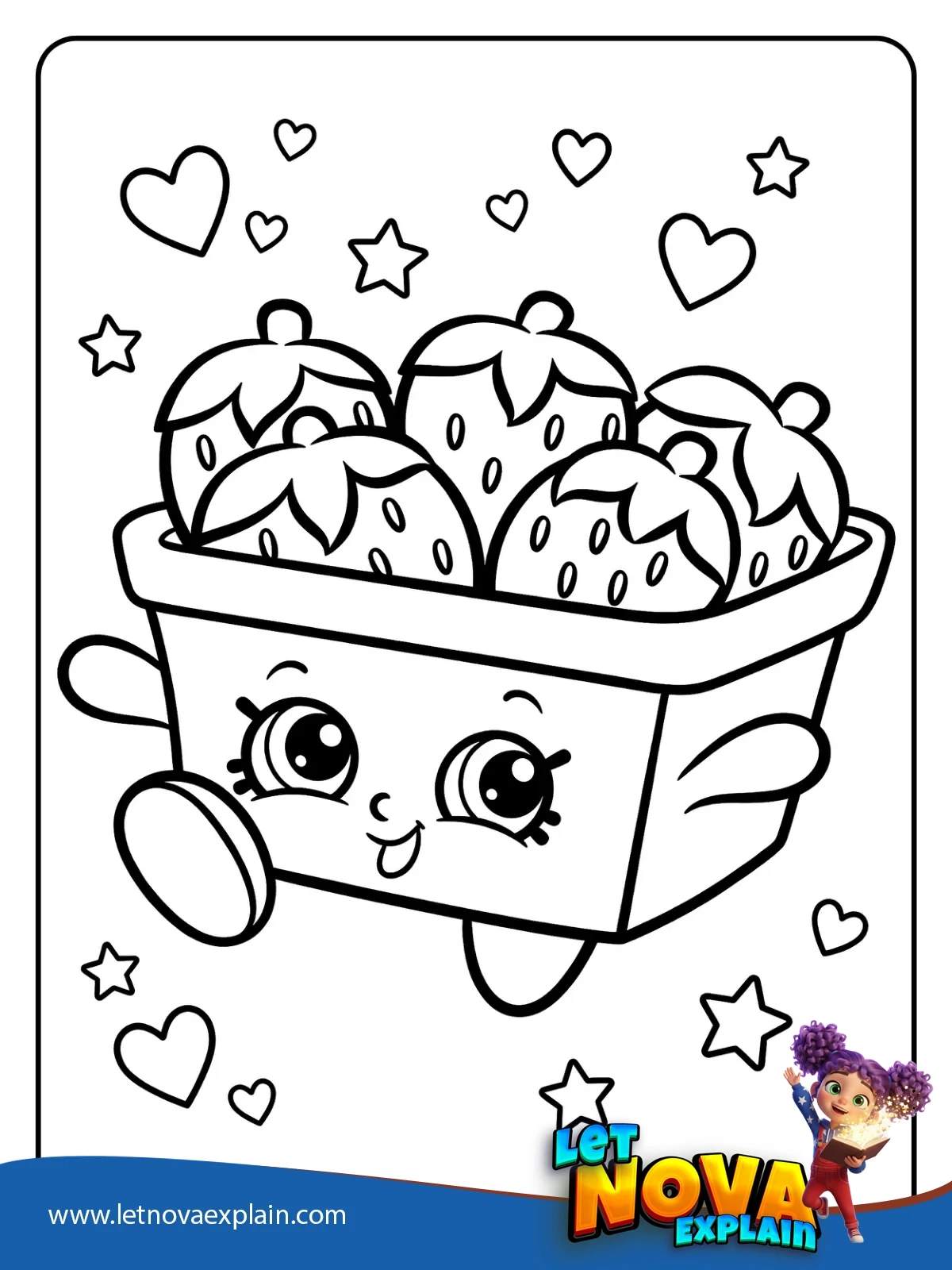 Berry Basket Full of Sweet Fruit coloring — PDF imprimable
