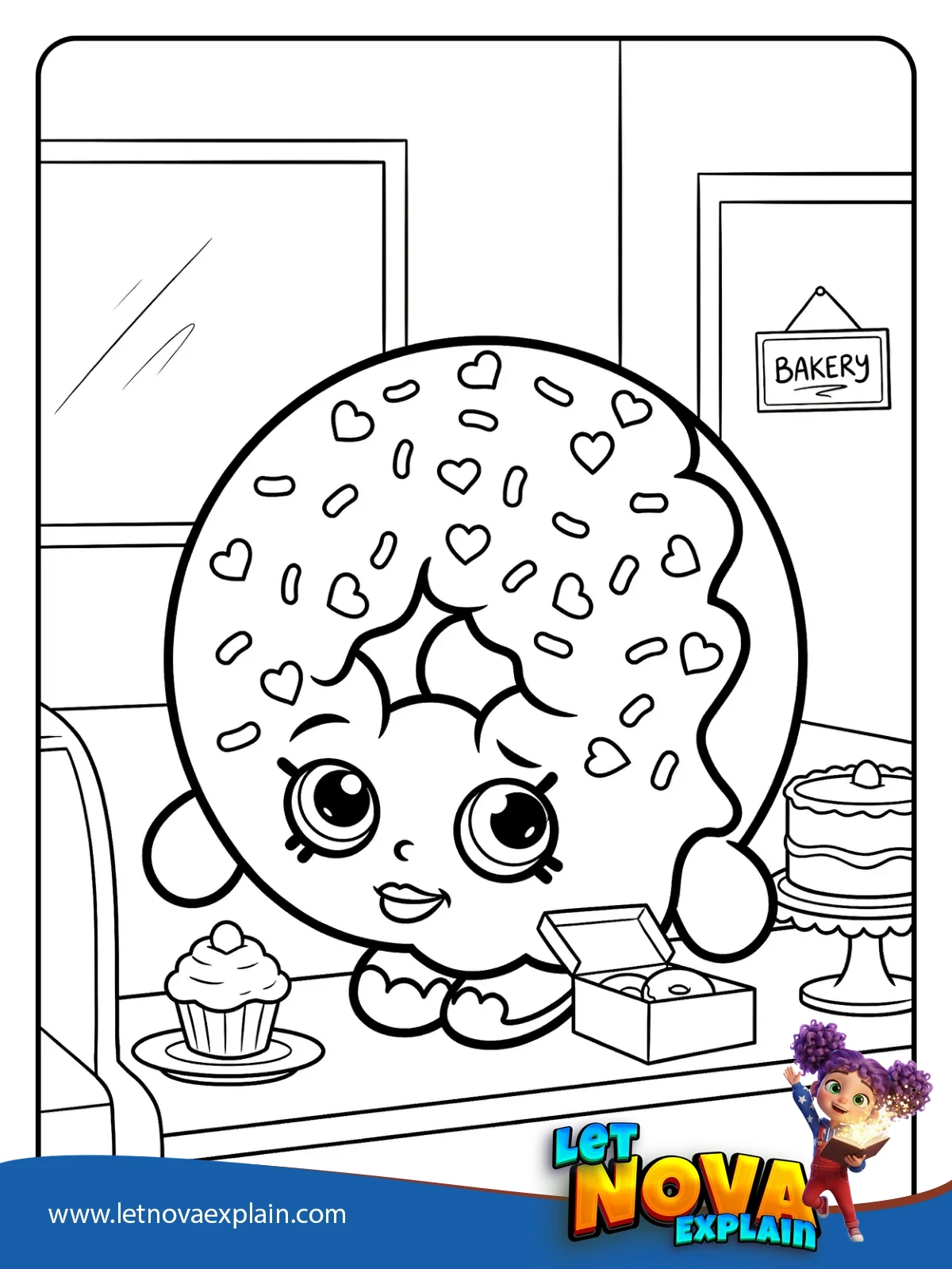 DLish Donut at the Dessert Counter coloring — PDF imprimable