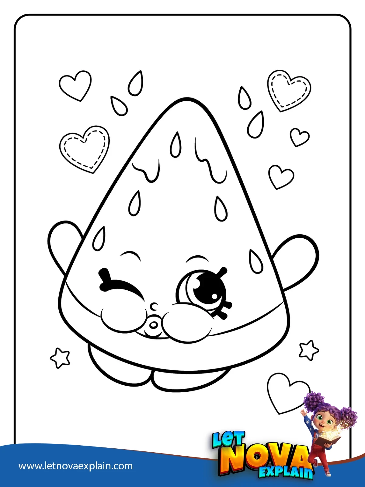 Melonie Pips Winking Sweetly coloring — PDF imprimable