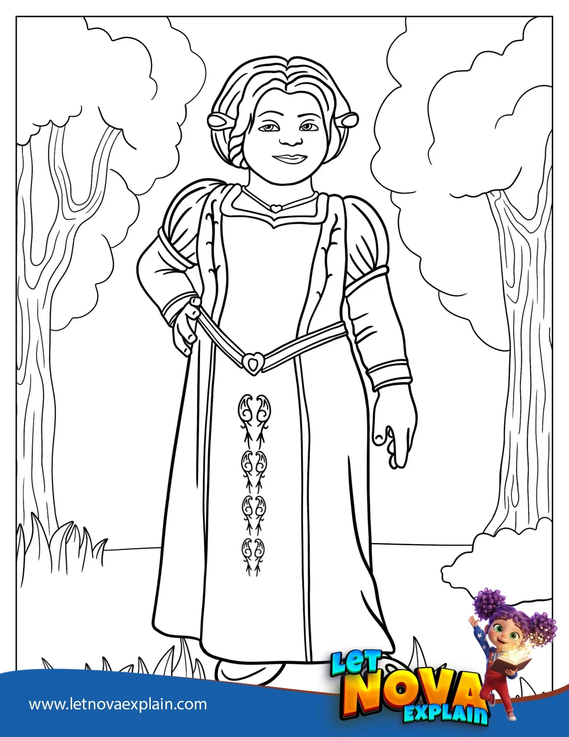 Princess Fiona As a Ogre To Color — Coloring page