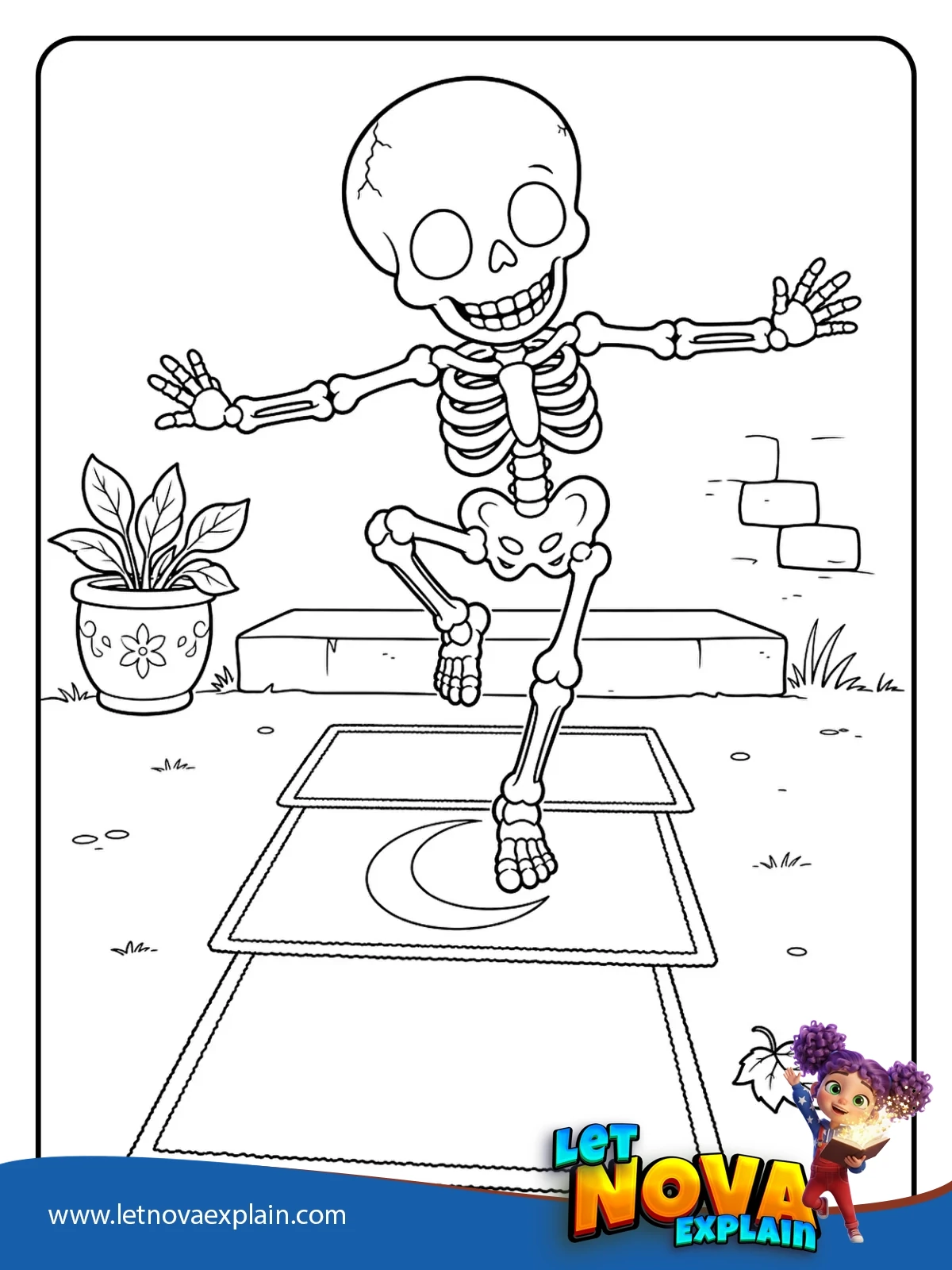 Moon Hopscotch coloring — Coloring page