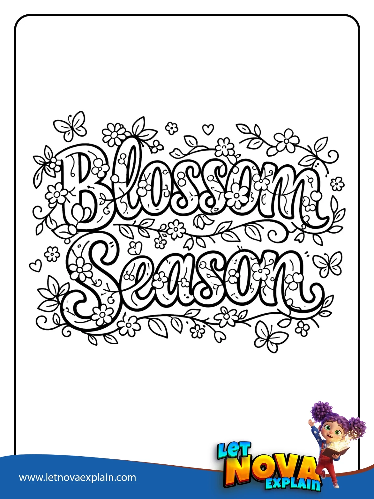 Blossom Season coloring — PDF imprimable