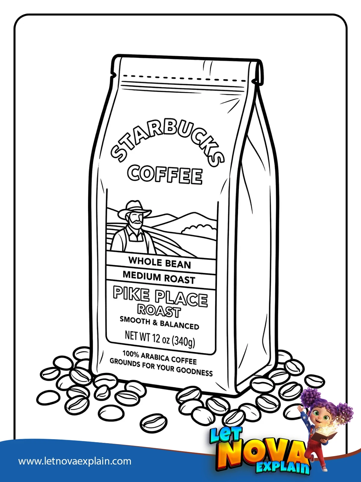 Fresh Roasted Beans coloring — Página para colorear