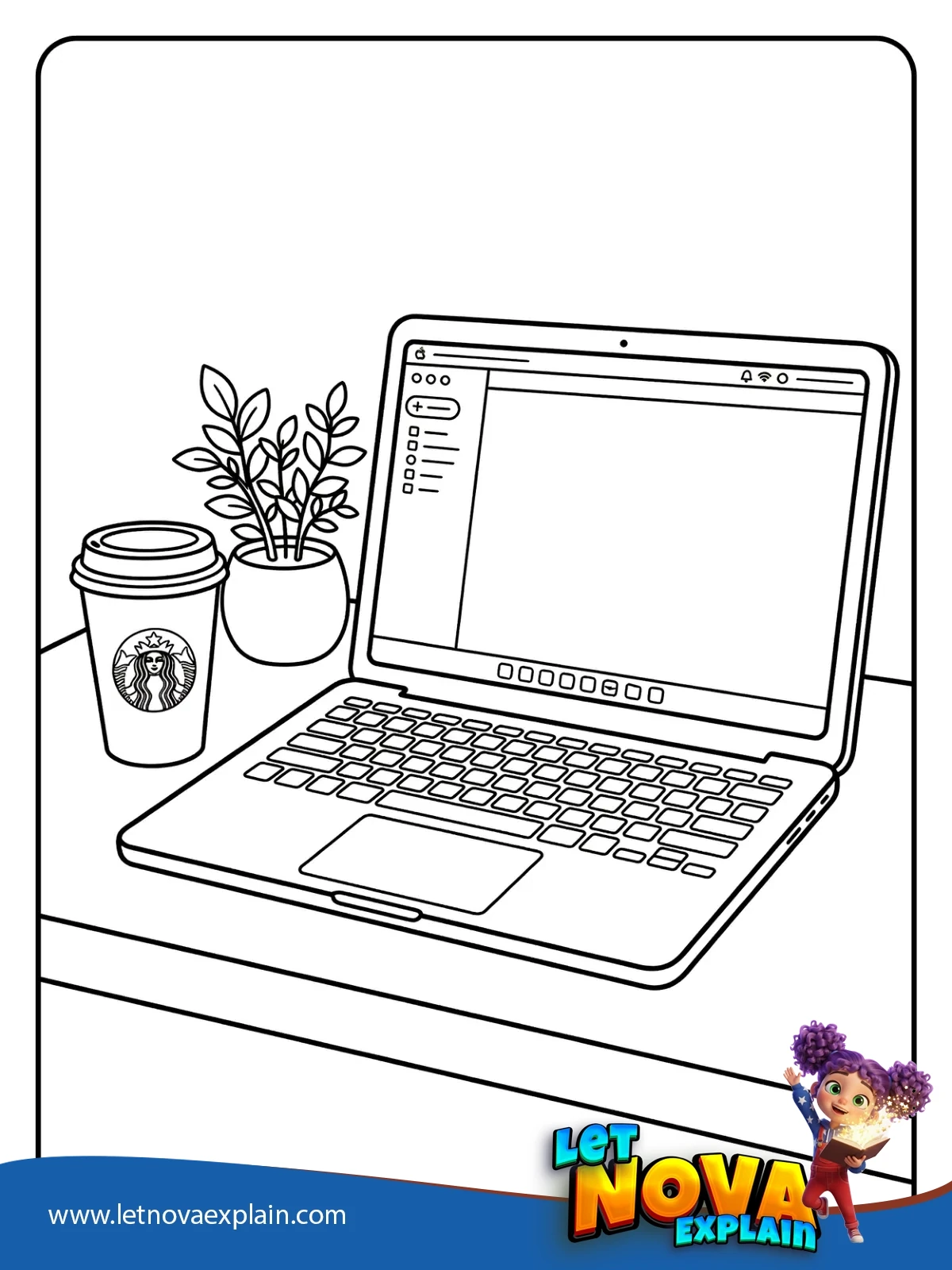 Work at the Cafe coloring — Page de coloriage