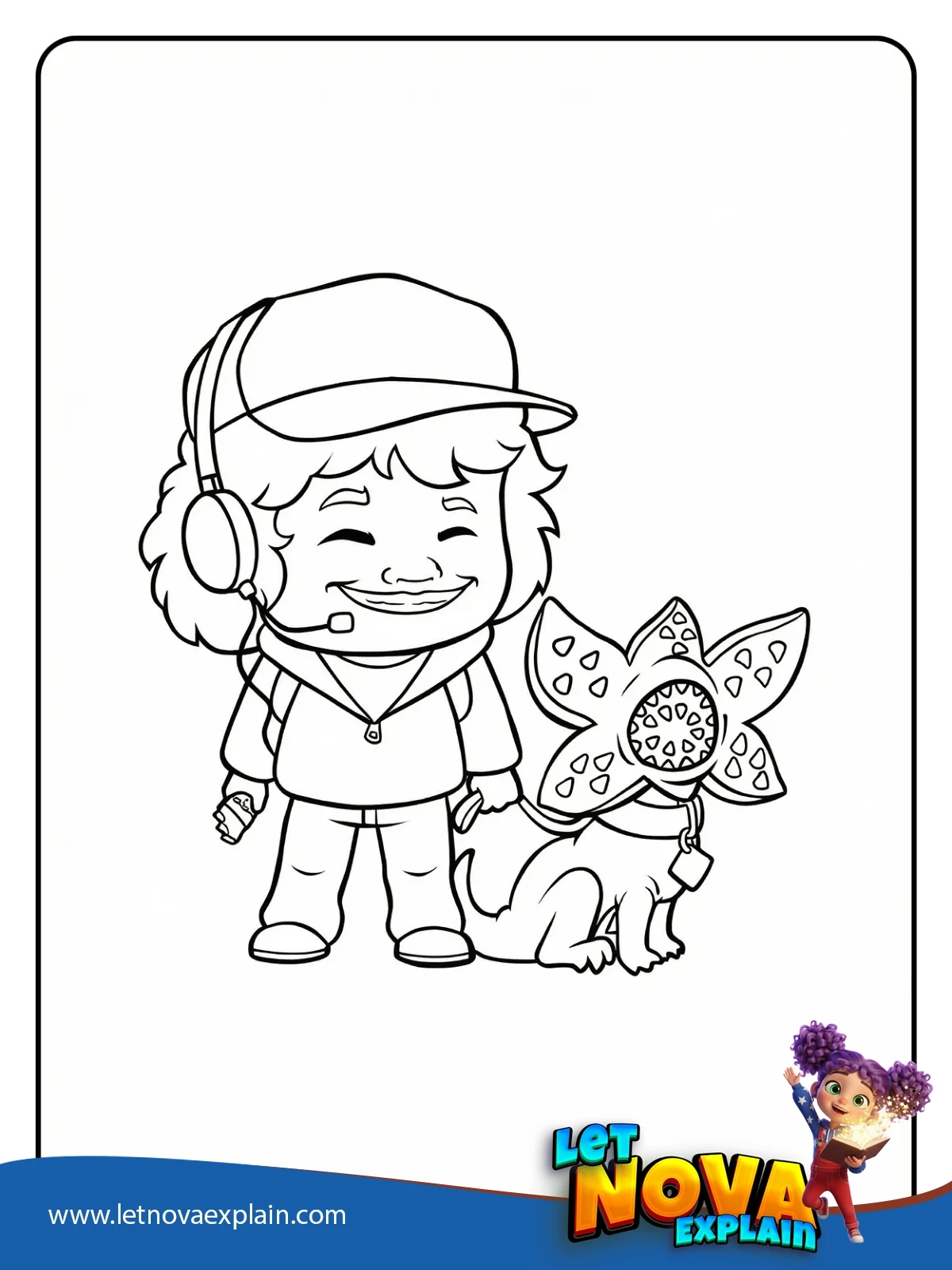 Dustin and Dart on a Leash coloring — PDF stampabile