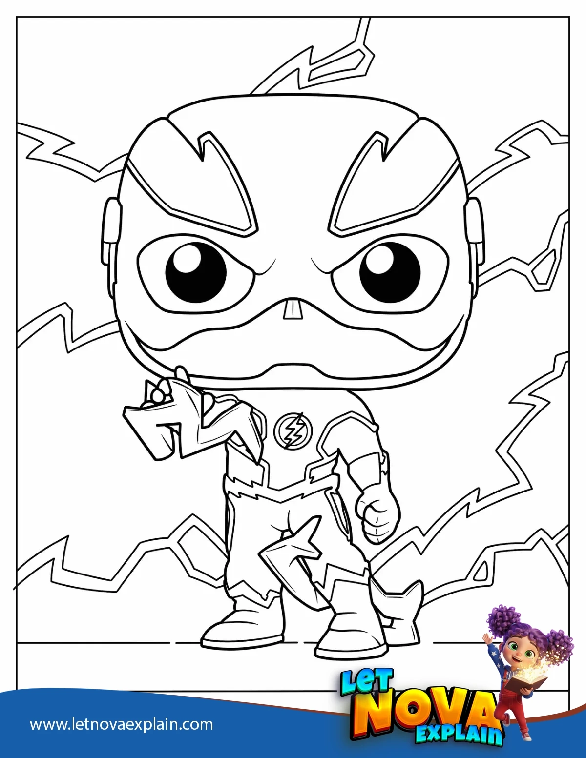 Cute Funko Pop Flash To Color — PDF stampabile