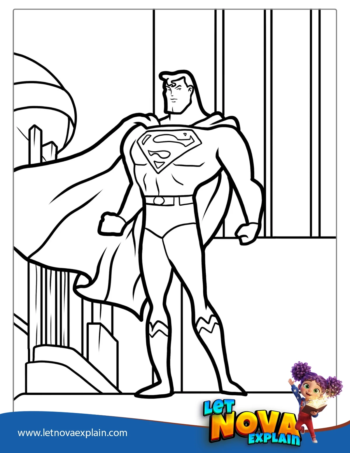 Simple Outline Of Superman To Color — Disegno da colorare