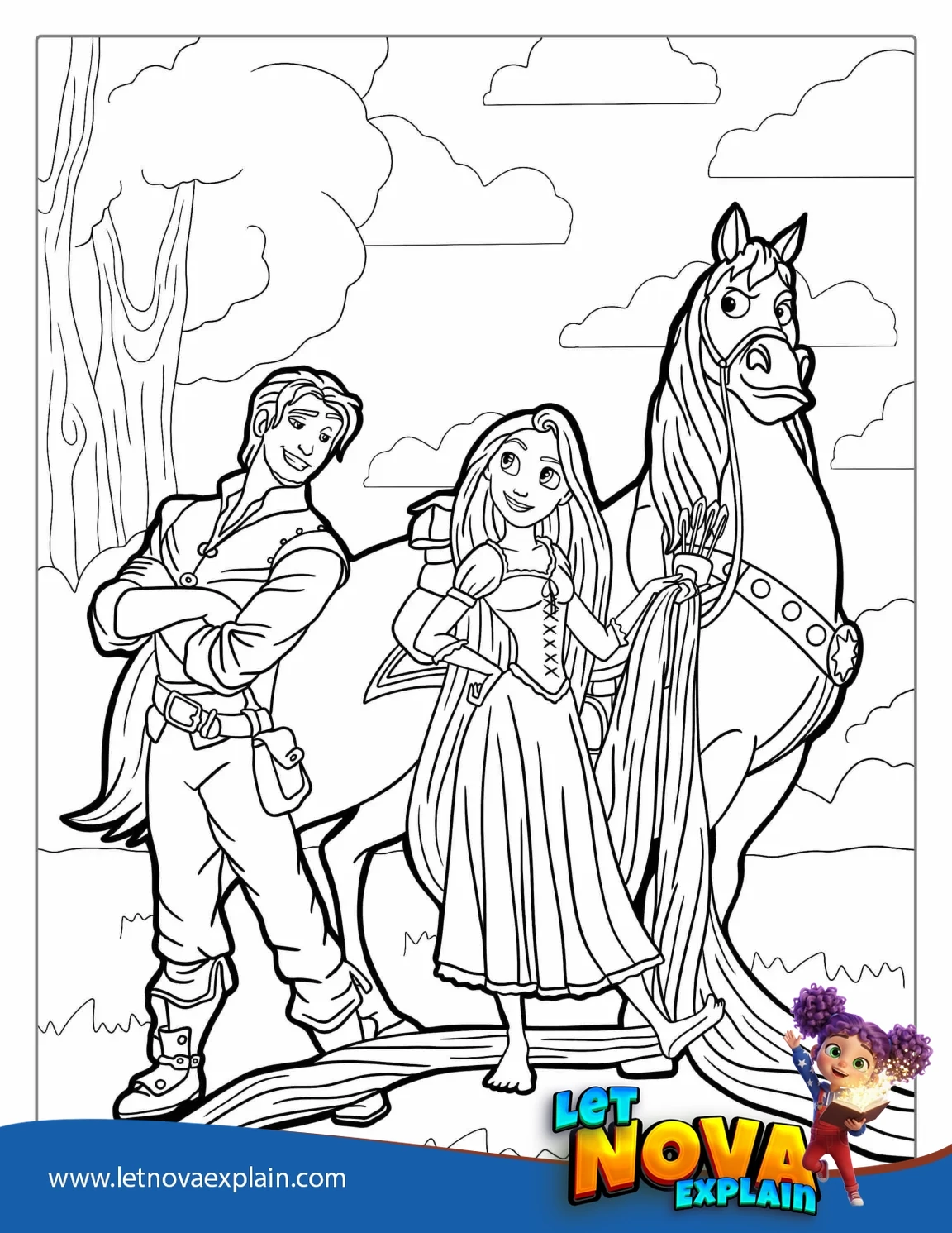 Characters From Tangled Movie To Color — PDF stampabile
