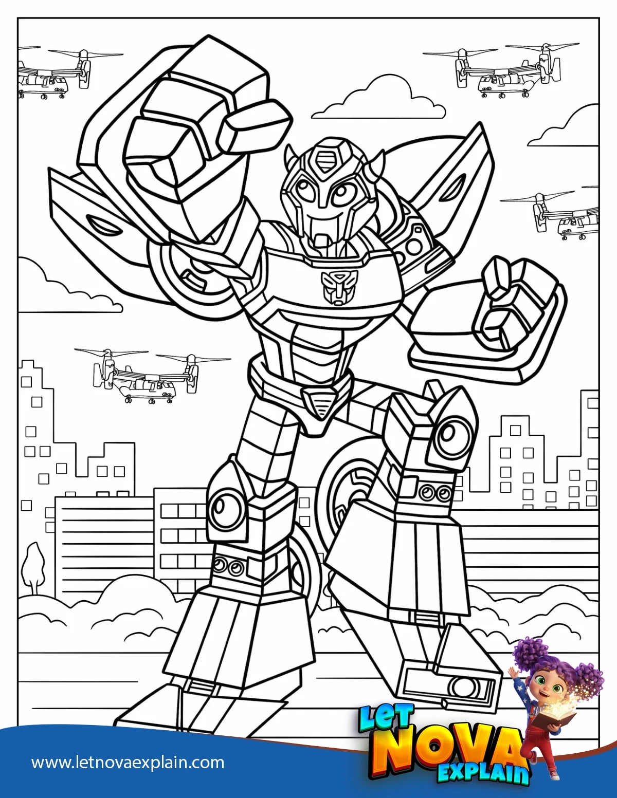 Cartoon Bumblebee Doing Fist Pump — Printable PDF