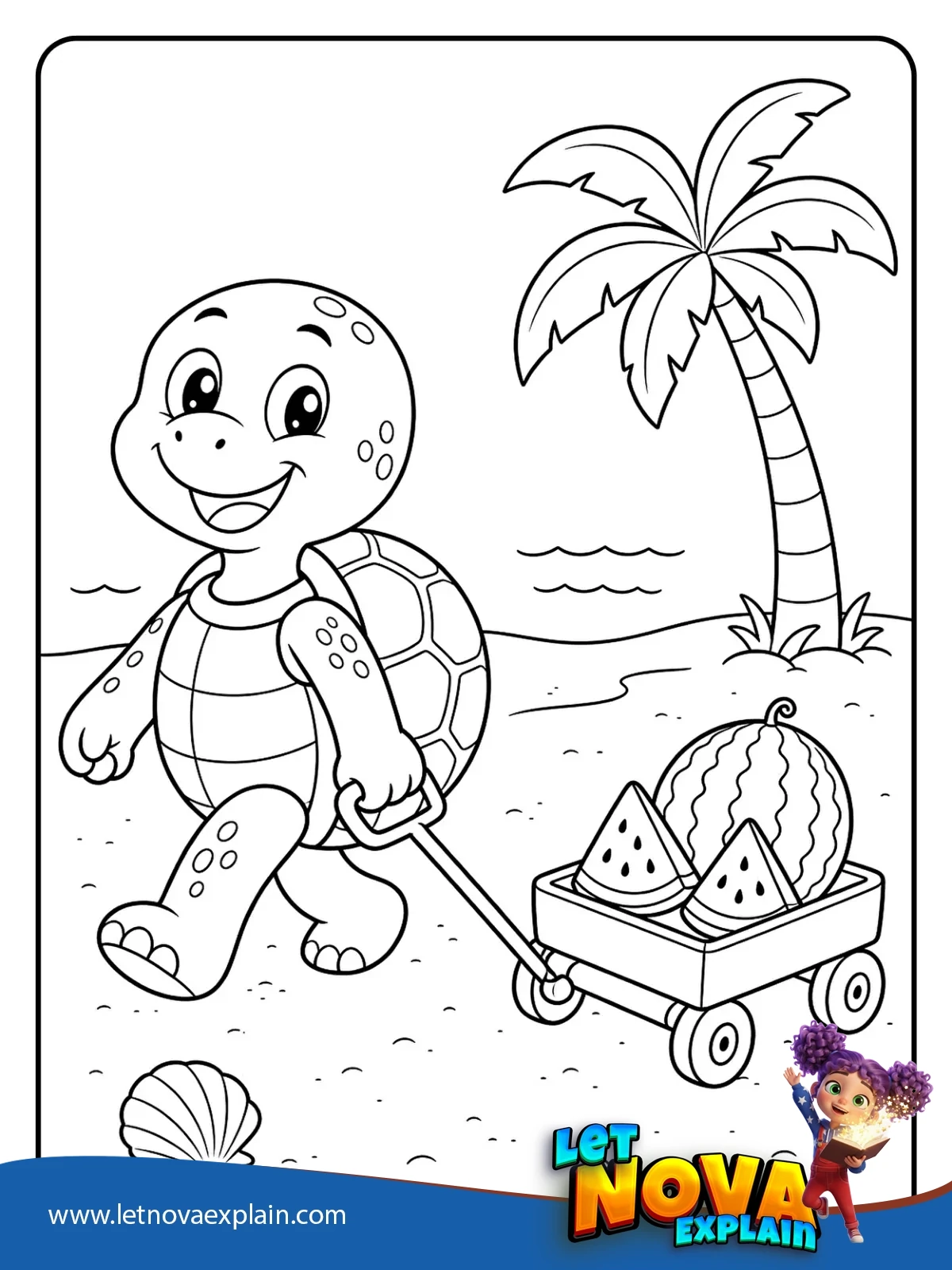 Turtles Summer Delivery coloring — Page de coloriage