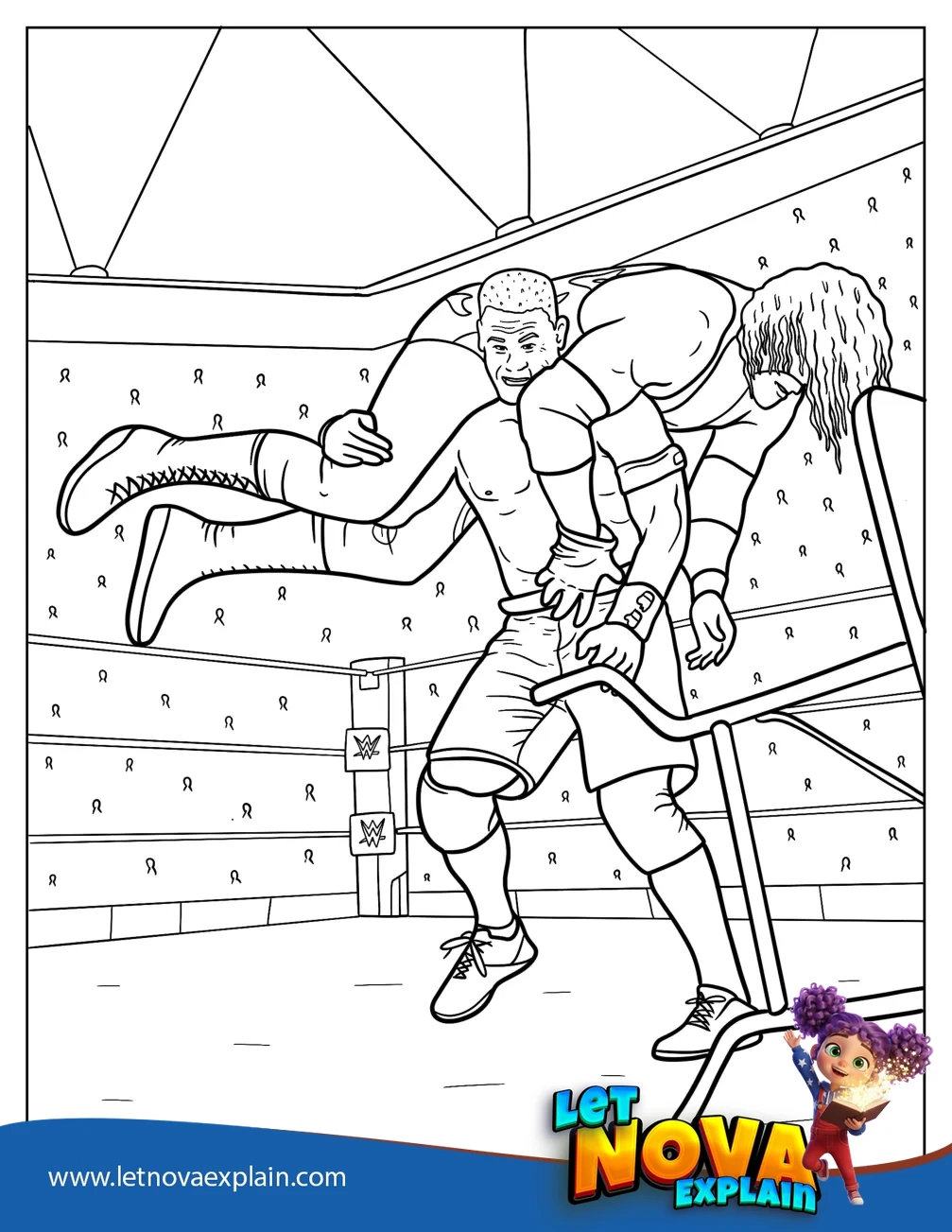 John Cena Carrying The Undertaker Inside The Ring — Page de coloriage