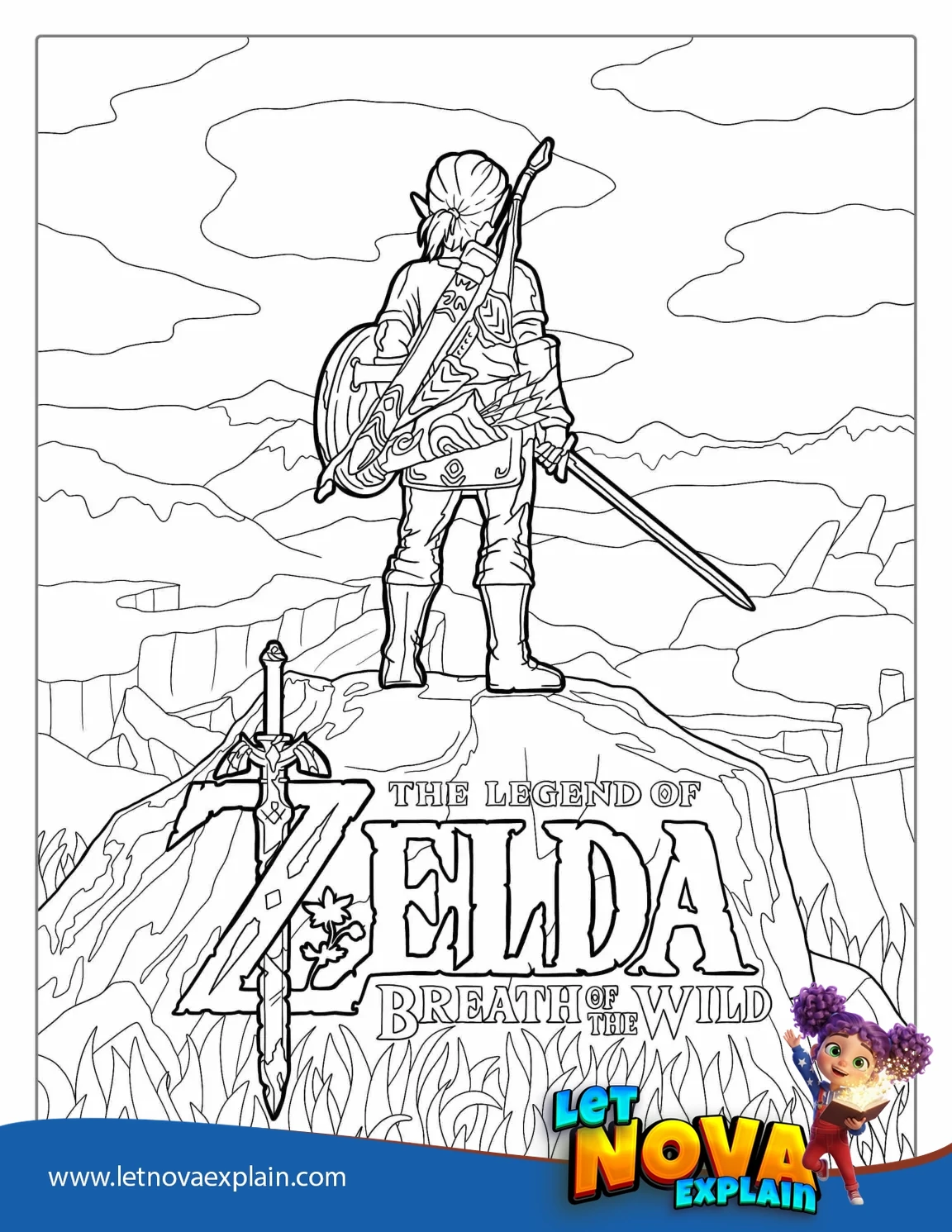Zelda Breath Of The Wild Coloring Page — Coloring page
