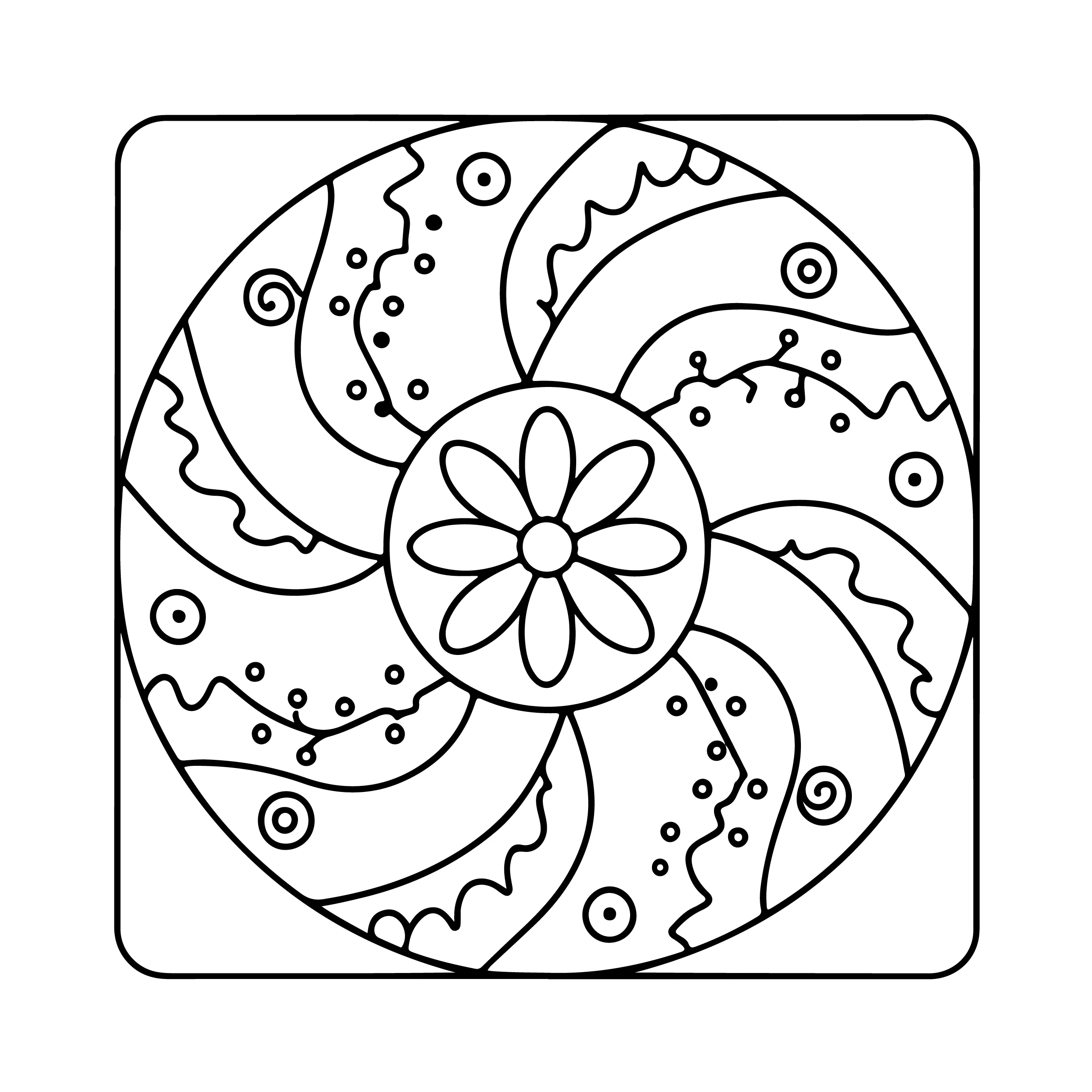 Easy Mandala Coloring Page — Coloring page