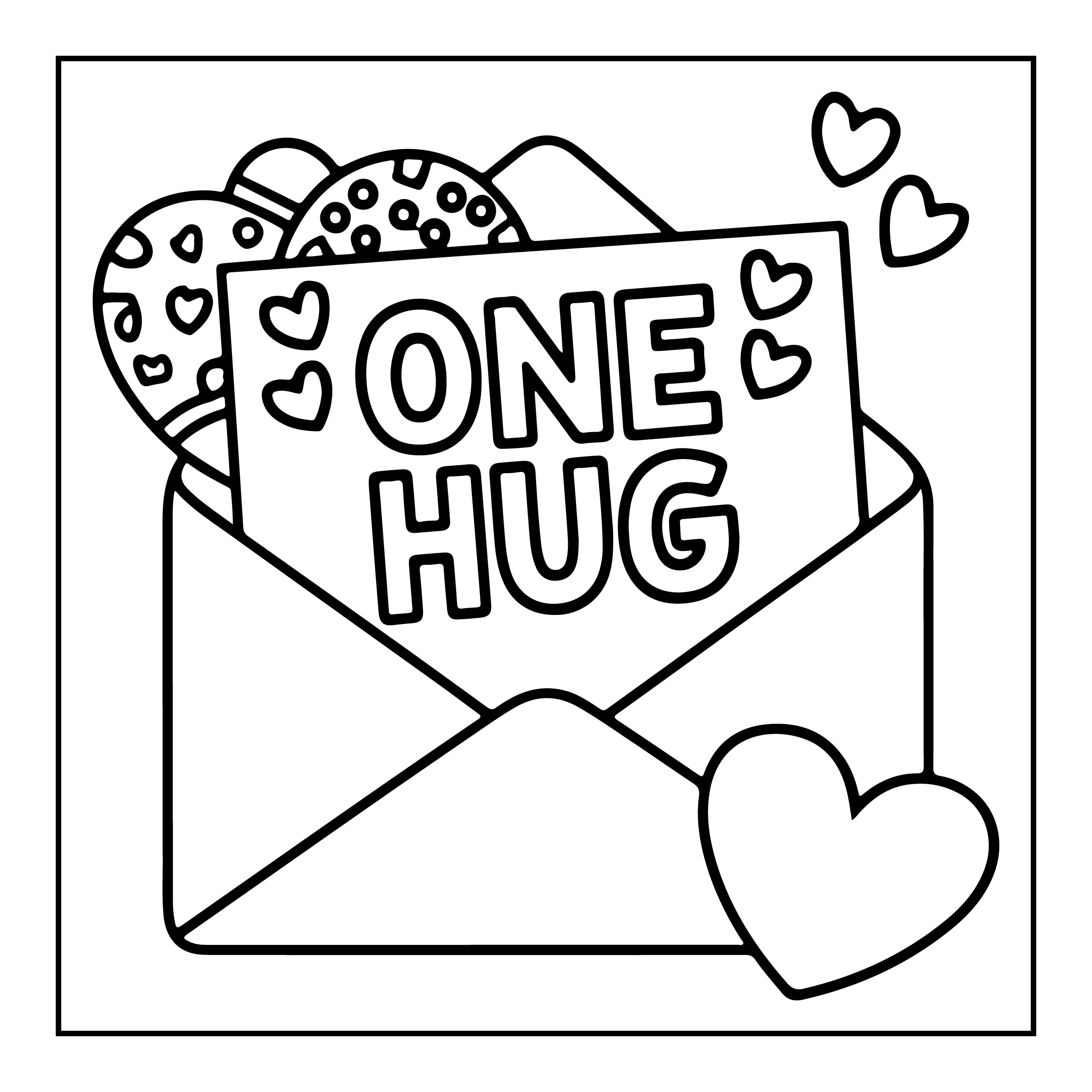 One Hug Coloring Page — Coloring page