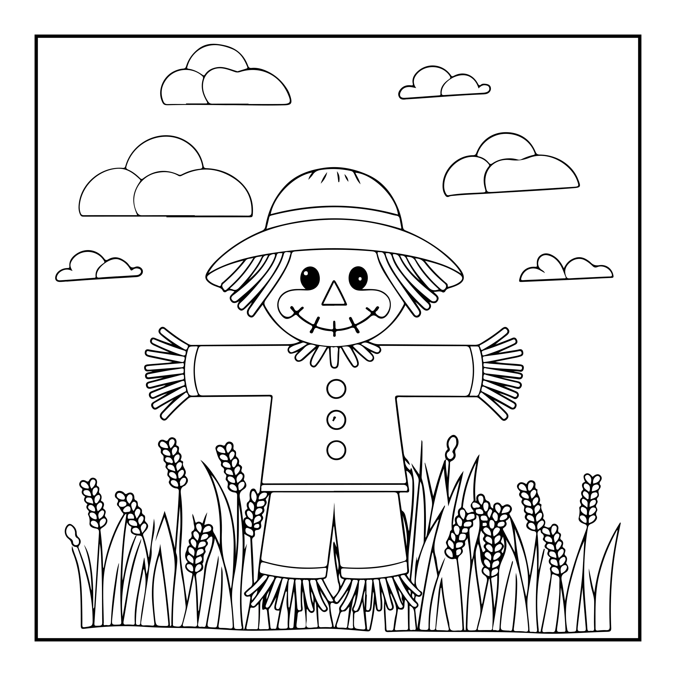 Coloriage épouvantail — Page de coloriage