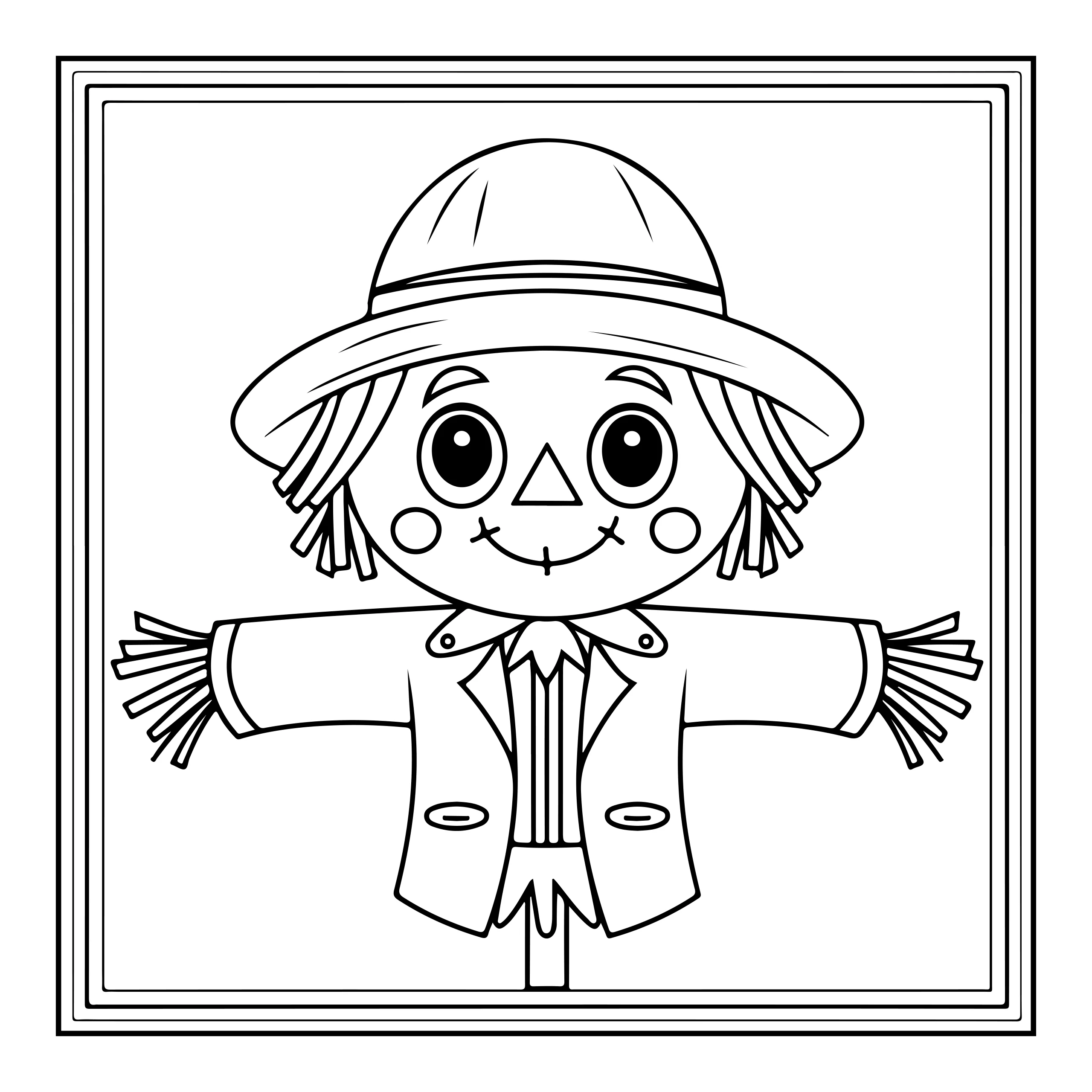 Coloriage épouvantail — Page de coloriage