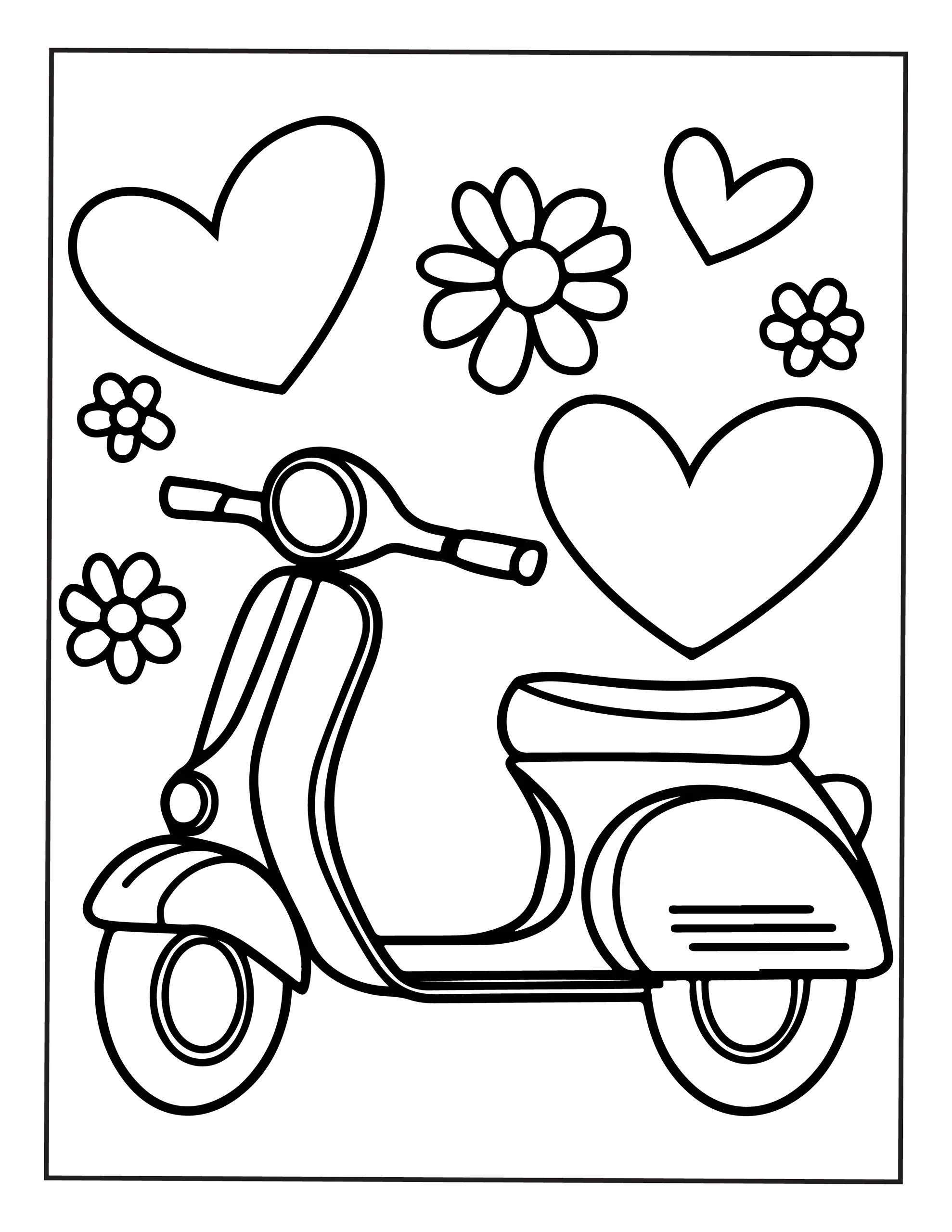 disegno da colorare scooter — PDF stampabile