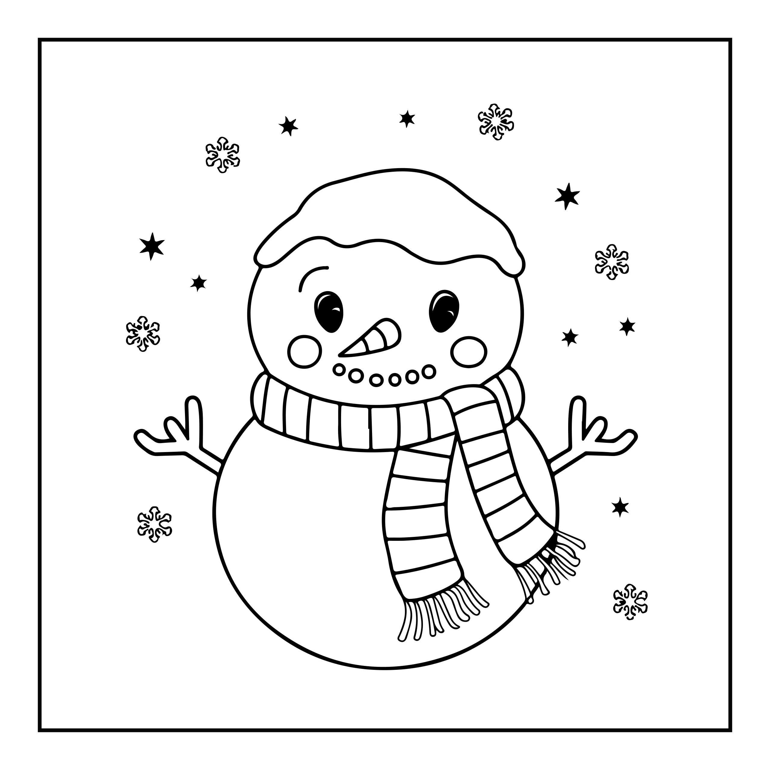 Snowman Coloring Page — Coloring page