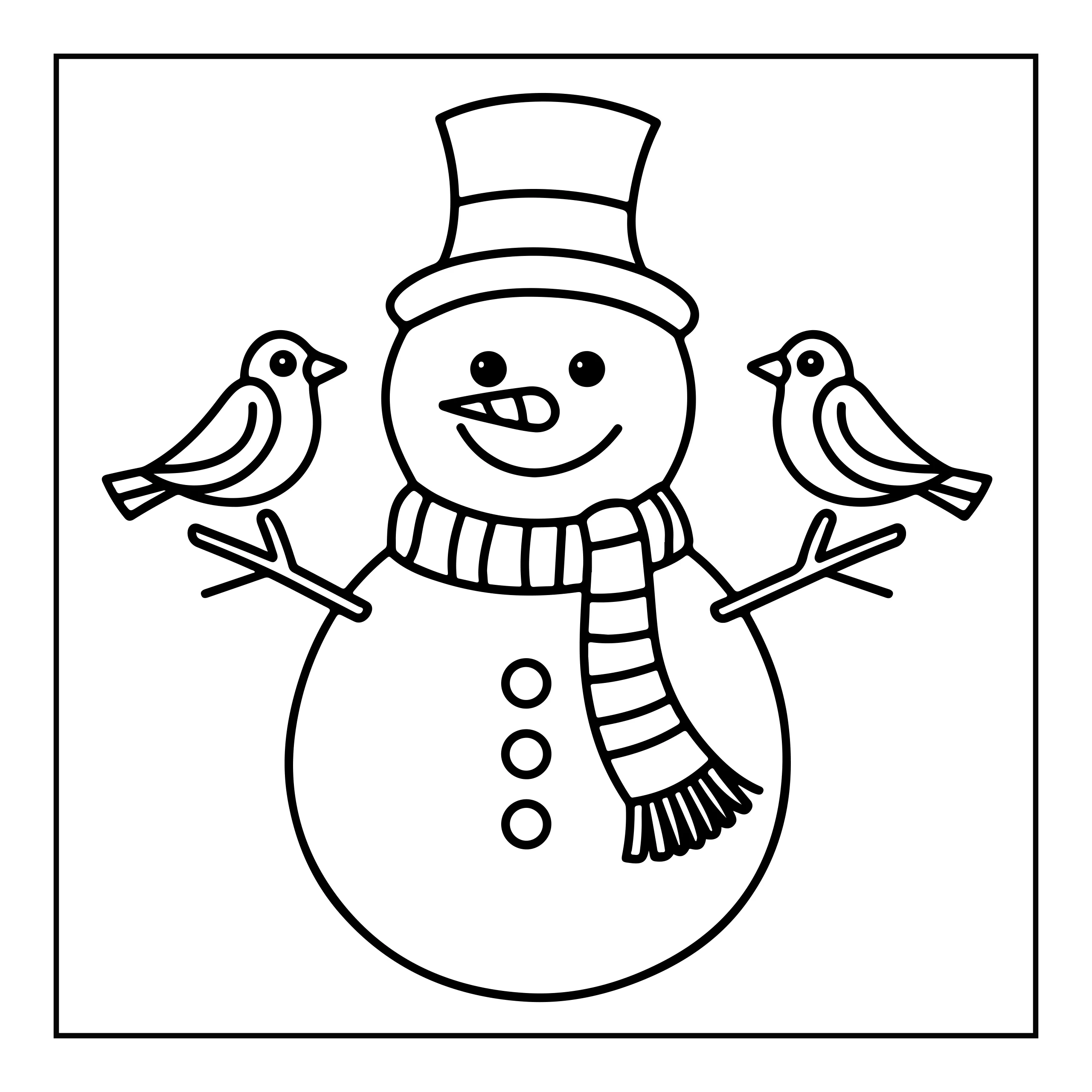 Snowman Coloring Page — Coloring page