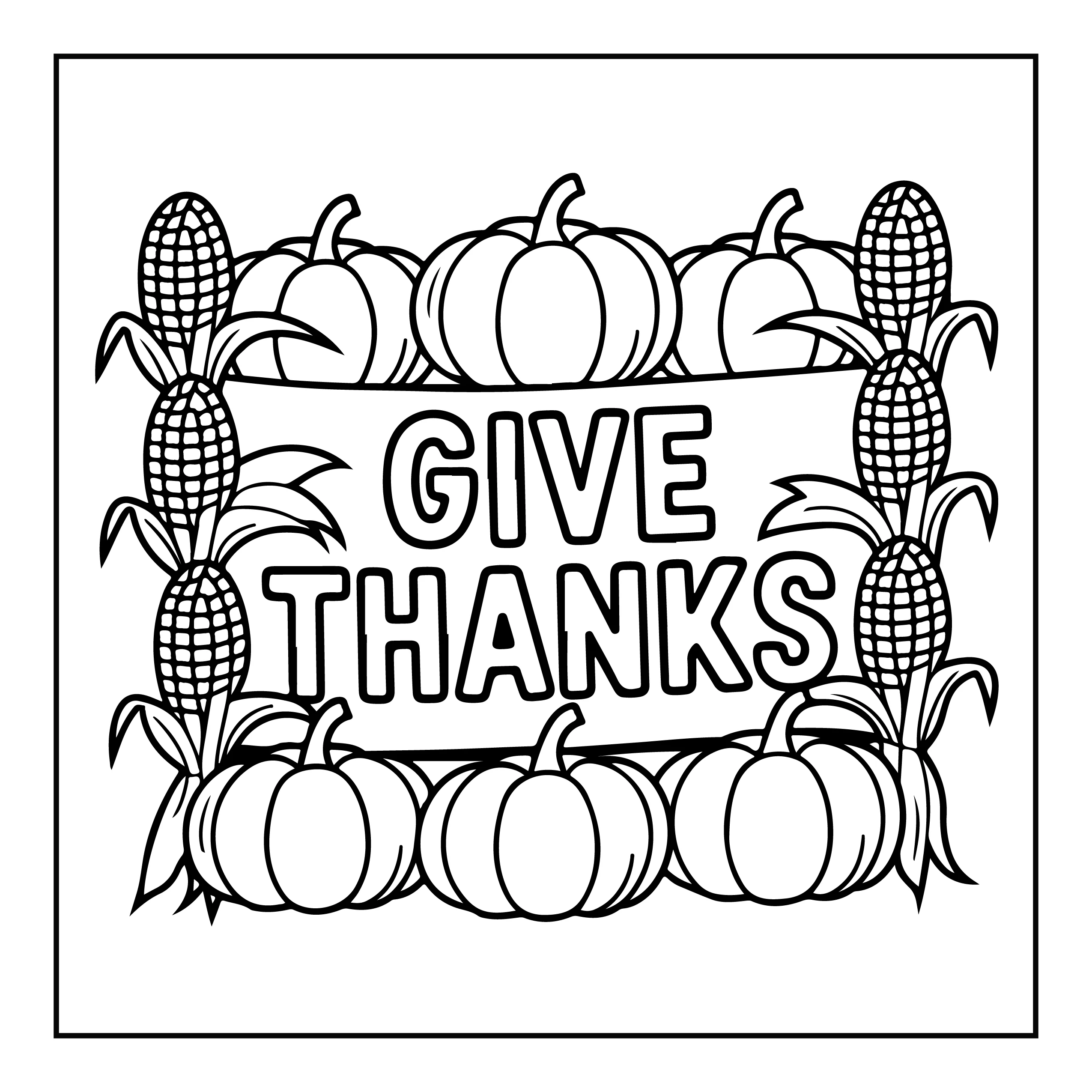 Easy Thanksgiving Coloring Page — Coloring page