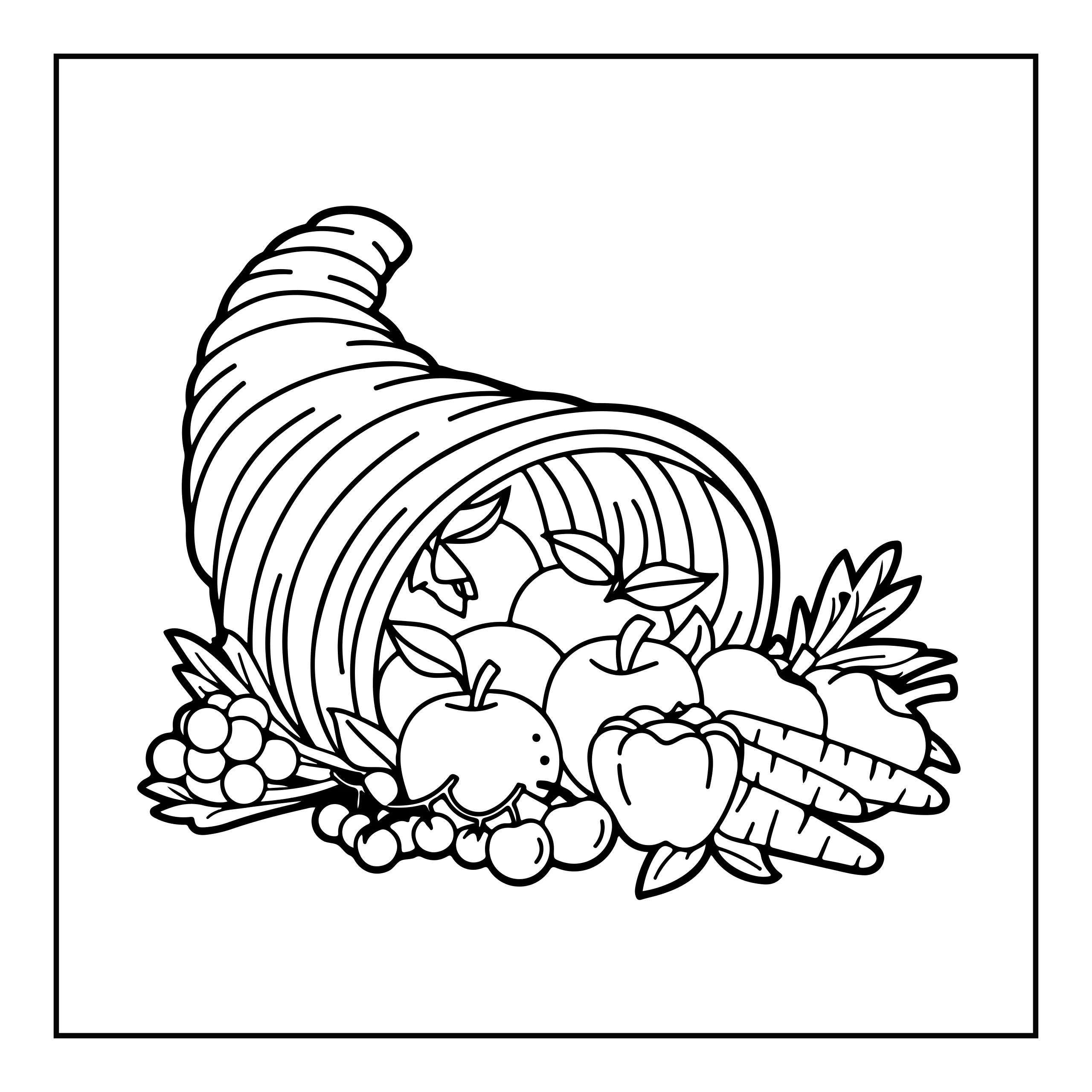 Cornucopia Coloring Page — Coloring page