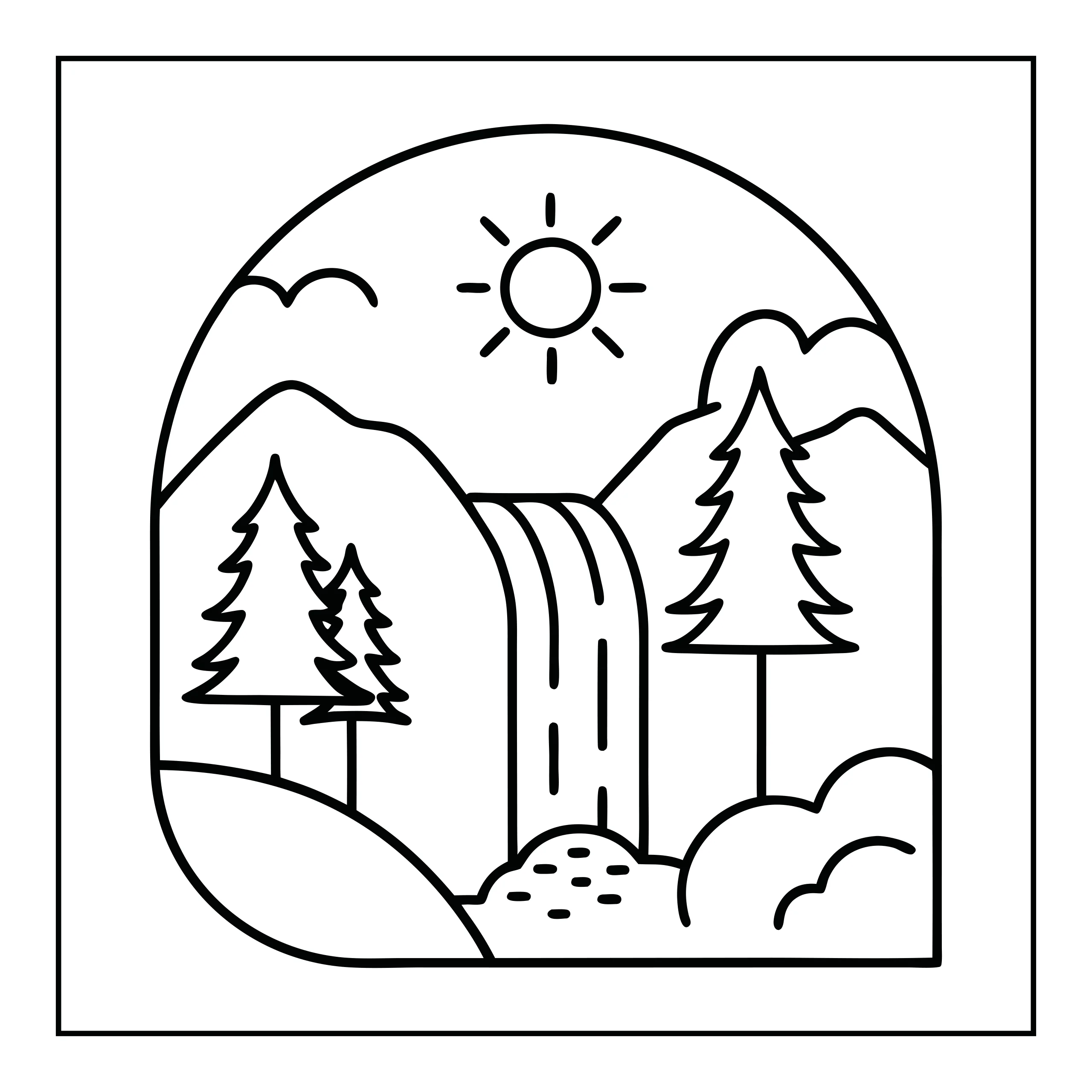 Coloriage chutes d'eau — Page de coloriage