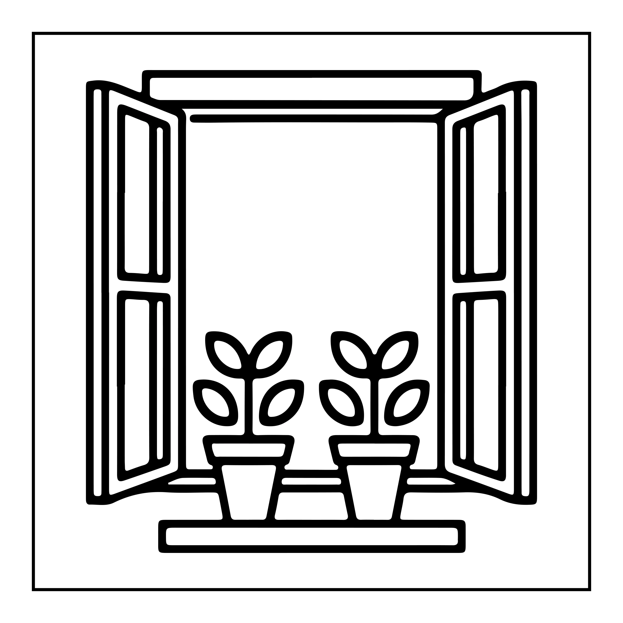 Coloriage fenêtre avec plantes — Page de coloriage